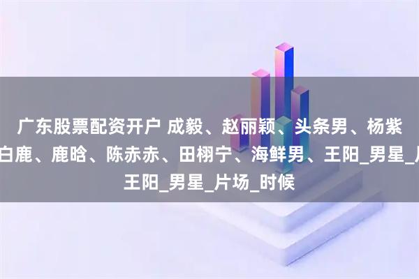 广东股票配资开户 成毅、赵丽颖、头条男、杨紫、热巴、白鹿、鹿晗、陈赤赤、田栩宁、海鲜男、王阳_男星_片场_时候